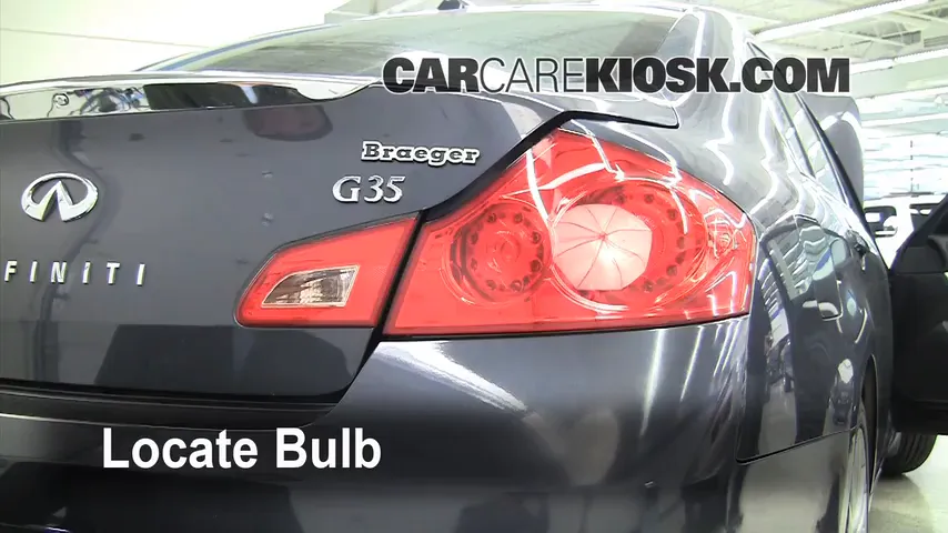 2008 Infiniti G35 3.5L V6 Lights Tail Light (replace bulb)